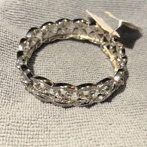 Crystal Accent Bracelet. Color:Silver. Brand: Carter Club.